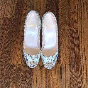 Cream snakeskin Louboutin heels